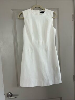 Karen Millen White Sleeveless Textured Mini Dress